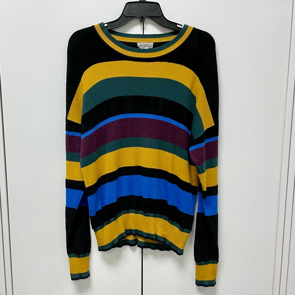 Grey by Jason Wu Striped Crew Neck Sweater